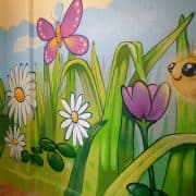 graffiti bee and daisies