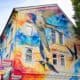 Street art mural of Swallows for Full Colour Maindee, street art festival